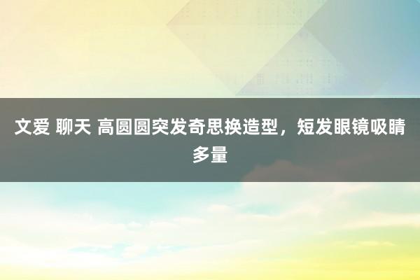 文爱 聊天 高圆圆突发奇思换造型，短发眼镜吸睛多量