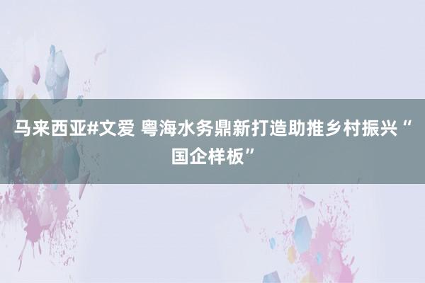 马来西亚#文爱 粤海水务鼎新打造助推乡村振兴“国企样板”