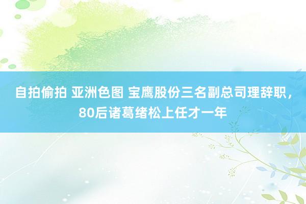 自拍偷拍 亚洲色图 宝鹰股份三名副总司理辞职，80后诸葛绪松上任才一年