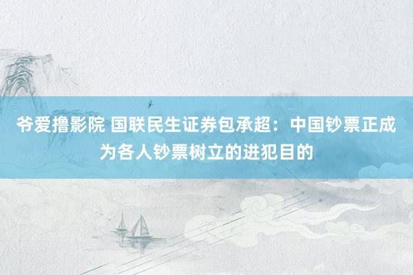 爷爱撸影院 国联民生证券包承超：中国钞票正成为各人钞票树立的进犯目的