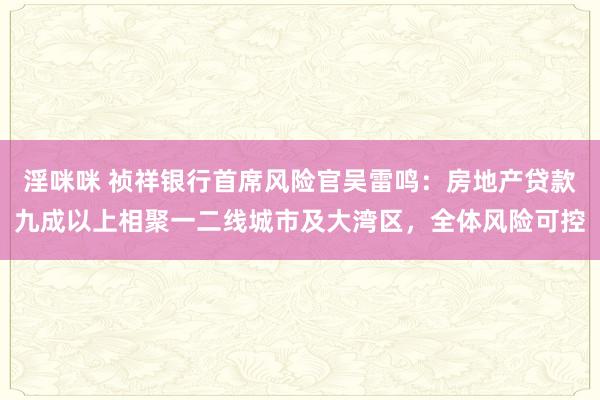 淫咪咪 祯祥银行首席风险官吴雷鸣：房地产贷款九成以上相聚一二线城市及大湾区，全体风险可控