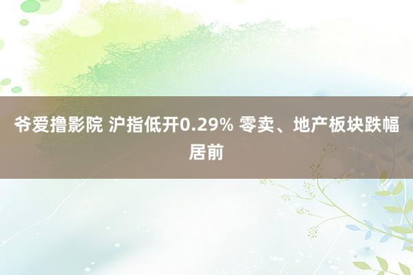 爷爱撸影院 沪指低开0.29% 零卖、地产板块跌幅居前