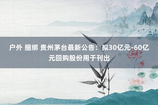户外 捆绑 贵州茅台最新公告：拟30亿元-60亿元回购股份用于刊出
