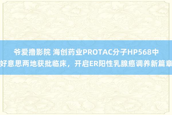 爷爱撸影院 海创药业PROTAC分子HP568中好意思两地获批临床，开启ER阳性乳腺癌调养新篇章