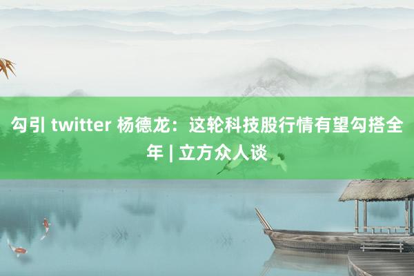 勾引 twitter 杨德龙：这轮科技股行情有望勾搭全年 | 立方众人谈