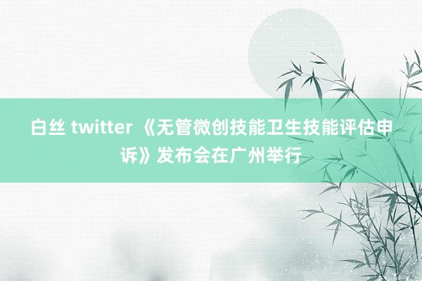 白丝 twitter 《无管微创技能卫生技能评估申诉》发布会在广州举行