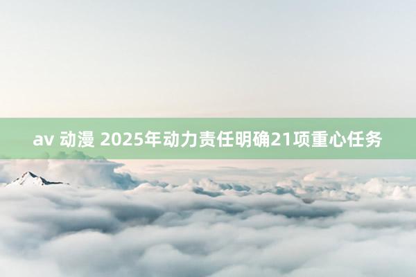 av 动漫 2025年动力责任明确21项重心任务