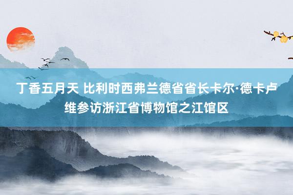 丁香五月天 比利时西弗兰德省省长卡尔·德卡卢维参访浙江省博物馆之江馆区