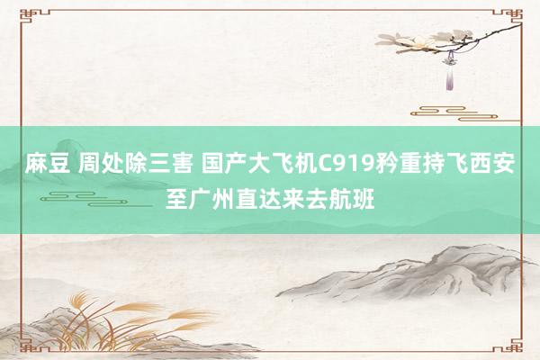 麻豆 周处除三害 国产大飞机C919矜重持飞西安至广州直达来去航班