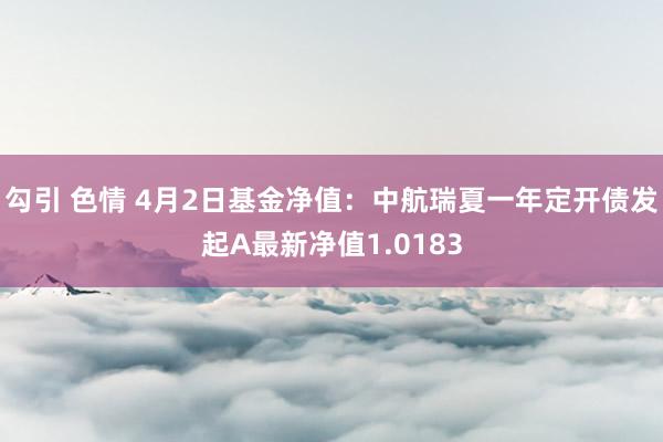 勾引 色情 4月2日基金净值：中航瑞夏一年定开债发起A最新净值1.0183