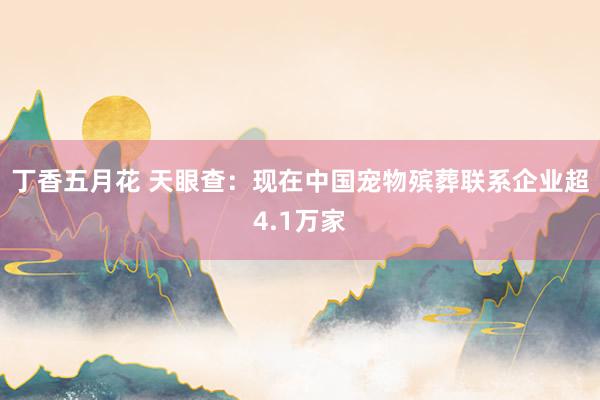 丁香五月花 天眼查：现在中国宠物殡葬联系企业超4.1万家