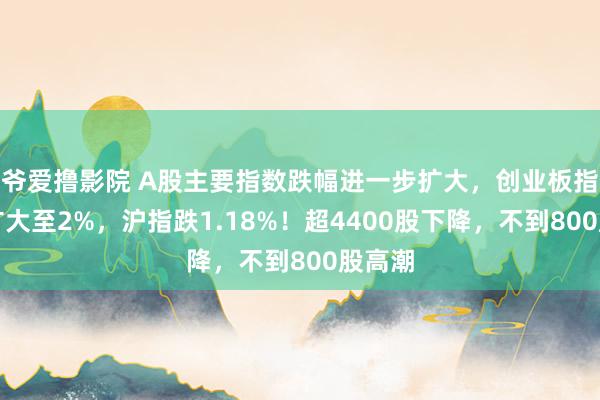 爷爱撸影院 A股主要指数跌幅进一步扩大，创业板指跌幅扩大至2%，沪指跌1.18%！超4400股下降，不到800股高潮