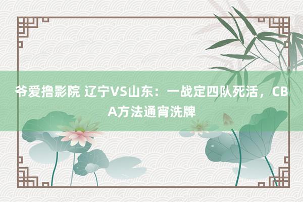 爷爱撸影院 辽宁VS山东：一战定四队死活，CBA方法通宵洗牌