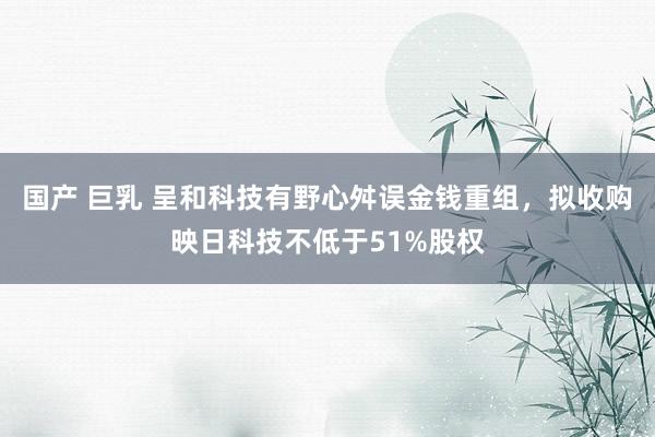 国产 巨乳 呈和科技有野心舛误金钱重组，拟收购映日科技不低于51%股权
