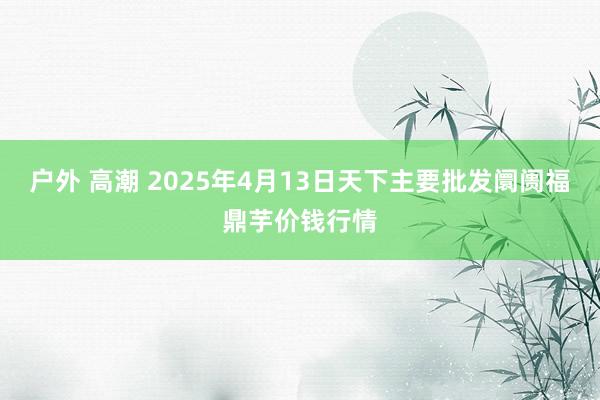 户外 高潮 2025年4月13日天下主要批发阛阓福鼎芋价钱行情