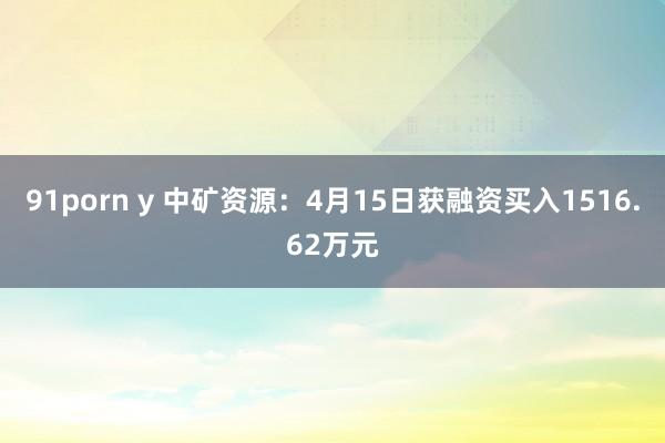91porn y 中矿资源：4月15日获融资买入1516.62万元
