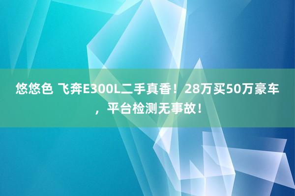 悠悠色 飞奔E300L二手真香！28万买50万豪车，平台检测无事故！