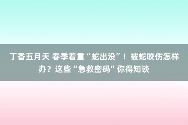丁香五月天 春季着重“蛇出没”！被蛇咬伤怎样办？这些“急救密码”你得知谈