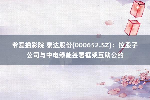 爷爱撸影院 泰达股份(000652.SZ)：控股子公司与中电绿能签署框架互助公约