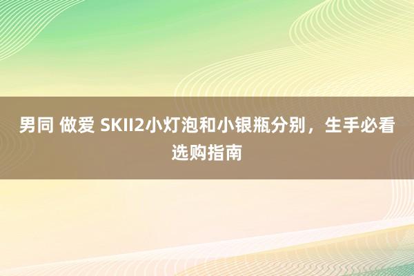 男同 做爱 SKII2小灯泡和小银瓶分别，生手必看选购指南