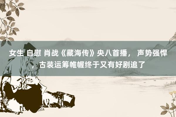 女生 自慰 肖战《藏海传》央八首播， 声势强悍，古装运筹帷幄终于又有好剧追了