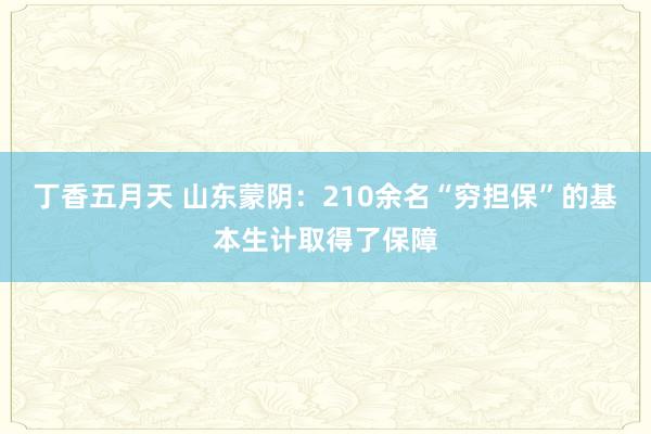 丁香五月天 山东蒙阴：210余名“穷担保”的基本生计取得了保障