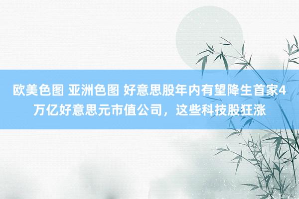 欧美色图 亚洲色图 好意思股年内有望降生首家4万亿好意思元市值公司，这些科技股狂涨