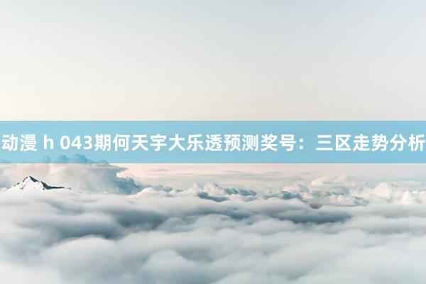动漫 h 043期何天宇大乐透预测奖号：三区走势分析