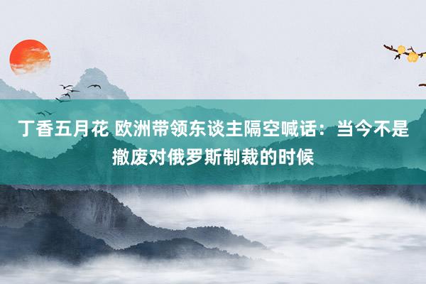 丁香五月花 欧洲带领东谈主隔空喊话：当今不是撤废对俄罗斯制裁的时候