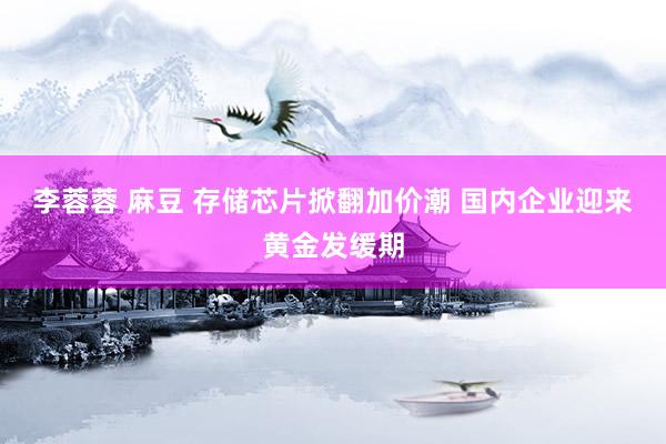 李蓉蓉 麻豆 存储芯片掀翻加价潮 国内企业迎来黄金发缓期