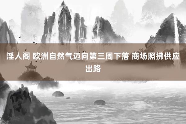 淫人阁 欧洲自然气迈向第三周下落 商场照拂供应出路